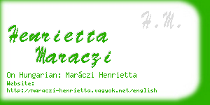 henrietta maraczi business card